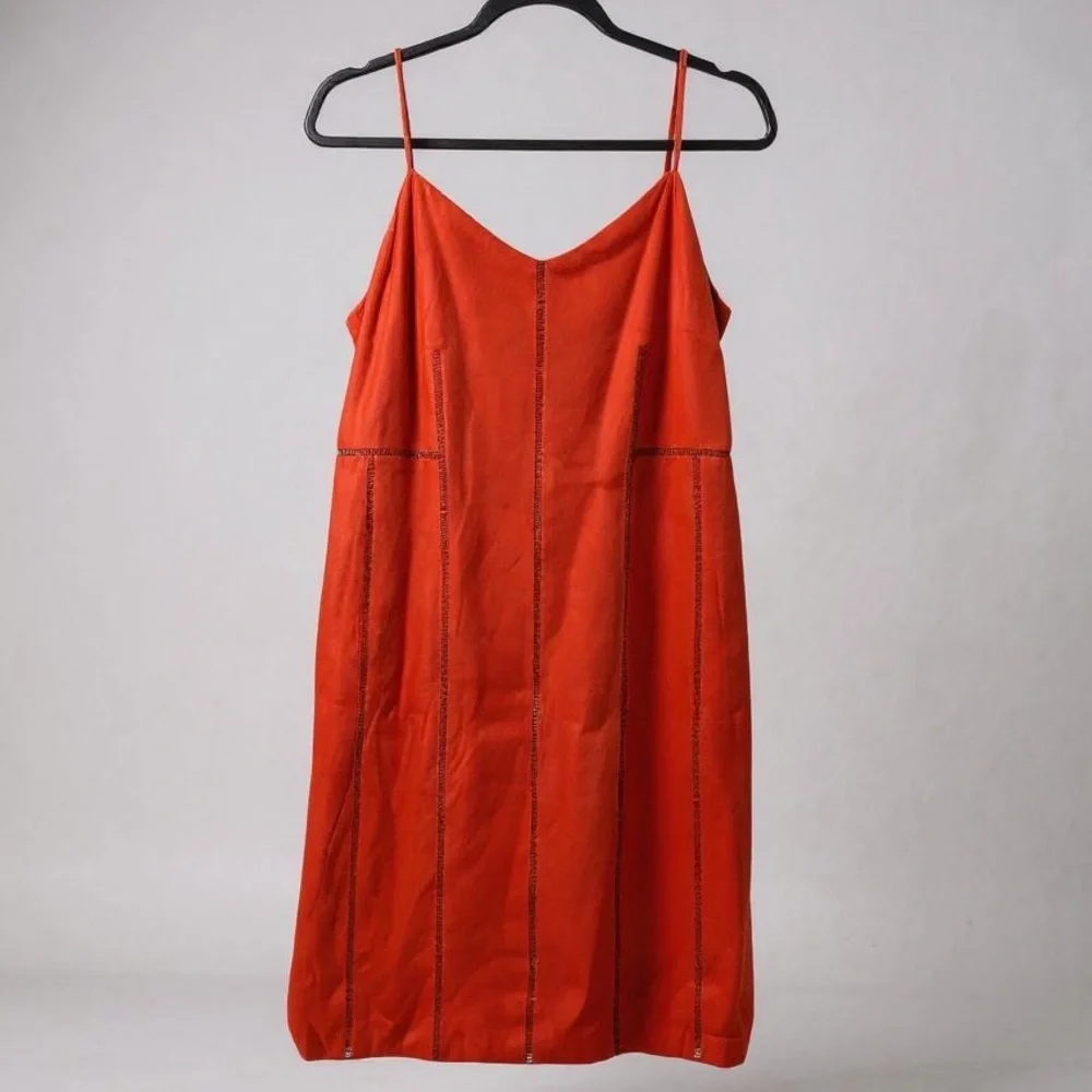 Banana Republic Aline Fitted‎ Linen Dress Sz 8 Red Pencil summer Feminine Lolita